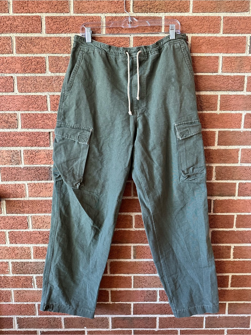 Structure Men’s Cargo Pants Green Straight Leg 32x30 Medium Cotton Pockets